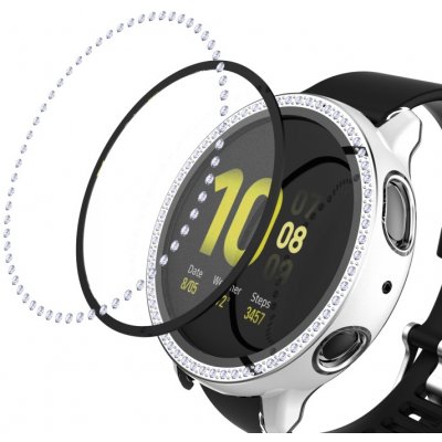 PROTEMIO 43046 DIAMOND Plastový kryt s ochranným sklem Samsung Galaxy Watch Active 2 44mm stříbrný