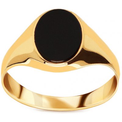iZlato Forever Zlatý pánský prsten s přírodním onyxem IZ22423 – Zboží Mobilmania