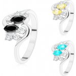 Šperky eshop ocelový prsten s ozdobnými výřezy a zirkonem HH17.14 Aqua modrá – Hledejceny.cz