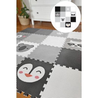 Minideckfloor podlaha 16 dílů mýval tučňák méďa koala a tlapka 230090