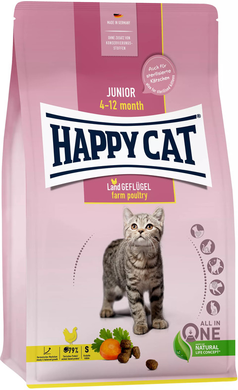 Happy Cat Supreme KITTEN & JUNIOR Junior Land Geflügel 10 kg
