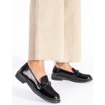 Klasické černé mokasíny dámské na plochém podpatku – Zboží Dáma