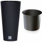 Prosperplast Květináč s vkladem Rato Tubus 25 cm antracit – Hledejceny.cz