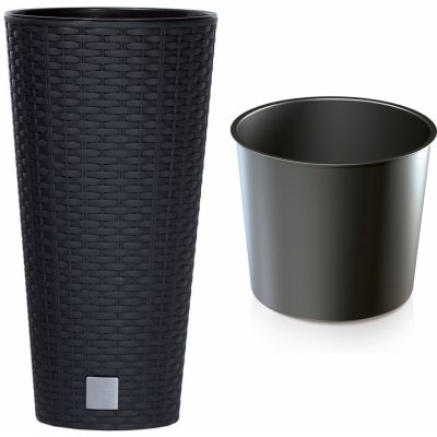 Prosperplast Květináč s vkladem Rato Tubus 25 cm antracit – Hledejceny.cz