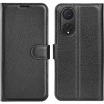 Litchi PU kožené peněženkové pouzdro na mobil Huawei Nova 9/Honor 50 - černé – Sleviste.cz