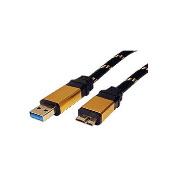 Roline 11.02.8879 Gold USB 3.0 SuperSpeed kabel USB3.0 A(M) - microUSB3.0 B(M), 1,8m