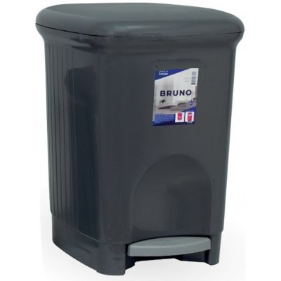 Benco Pedálový odpadkový koš BRUNO plastový objem 16 L černá – Zboží Mobilmania