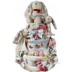 BabyDort třípatrový plenkový dort pro miminko PREMIUM Zaječí rodinka – Sleviste.cz