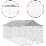 vidaXL Venkovní psí kotec se střechou stříbrný 300 x 600 x 250 cm – Zboží Dáma