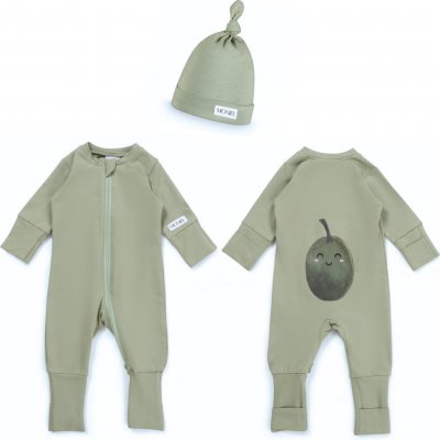 Moniel overal čepice souprava do porodnice pro novorozence Olive olivová – Zboží Mobilmania