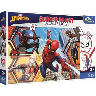 TREFL Oboustranné Spiderman jde do akce SUPER MAXI 24 dílků – Zboží Mobilmania