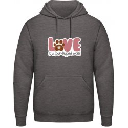 AWDis Hoodie Mikina Design s tématem Pes a Láska Uhlíková