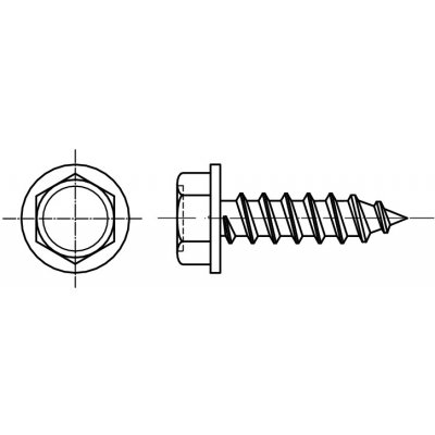 PROFISTYL DIN 6928C šroub do plechu se šestihrannou hlavou a límcem (ostrá špička) pozink Varianta: DIN 6928C šroub do plechu 6HR límec ZB 4,2x19 – Zbozi.Blesk.cz
