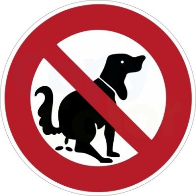Zákaz venčení psů - Samolepka – Zboží Mobilmania