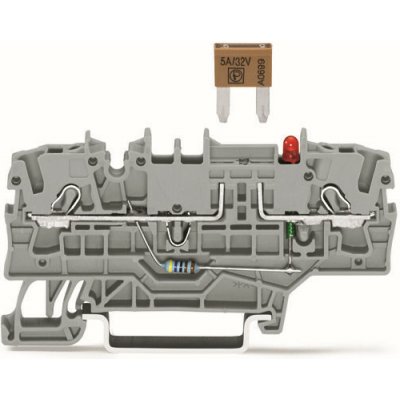 WAGO Svorka 2002-1981/1000-434 2vodičová pojistková pro automobilové nožové pojistky možností zkoušení, šedá 2002-1981/1000-434 – Sleviste.cz