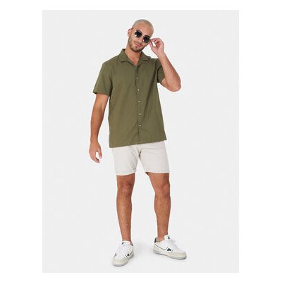 Brave Soul košile straight fit MSH-48EUBANKB khaki – Zboží Mobilmania