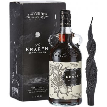 The Kraken Black Spiced 40% 0,7 l (dárkové balení svíčka)