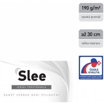 Slee Jersey prostěradlo bílé 90x200 od 599 Kč - Heureka.cz