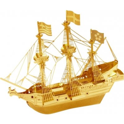 Metal Earth 3D puzzle Loď Golden Hind (zlatá) 24 ks