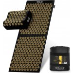 4FIZJO Velká akupresurní podložka s ergonomickým polštářkem 110 x 42 cm černozlatá – Sleviste.cz