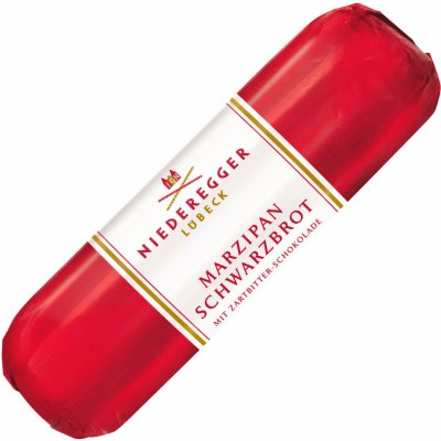 Niederegger Marzipan Schwarzbrot Chlebíček plněný marcipánem v hořké čokoládě 75 g – Zboží Dáma