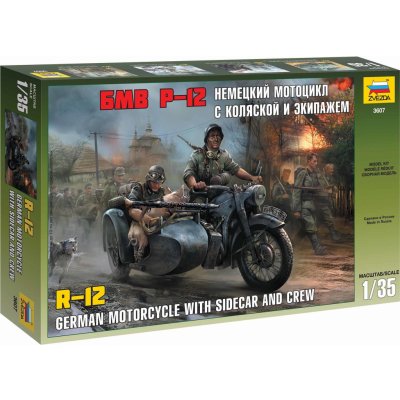 Zvezda R-12 German Motorcycle 3607 1:35 – Zboží Dáma