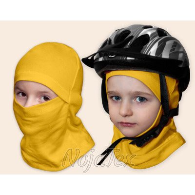Dětská bavlněná kukla pod helmu Žlutá – Zboží Mobilmania