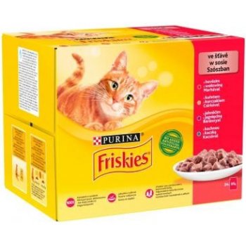 Friskies cat hovězí kuře.kachna jehně kachna ve šťávě 24 x 85 g