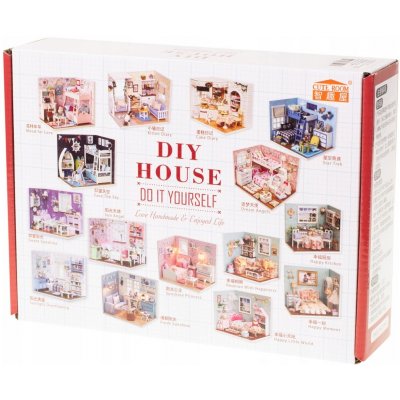 KIK Dřevěný domeček pro panenky obývací pokoj LED DIY model 3016 – Zbozi.Blesk.cz