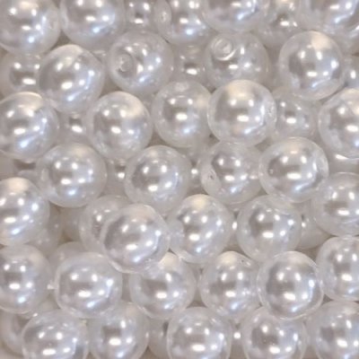 Skleněné voskované perle, bílá transparentní – Sleviste.cz