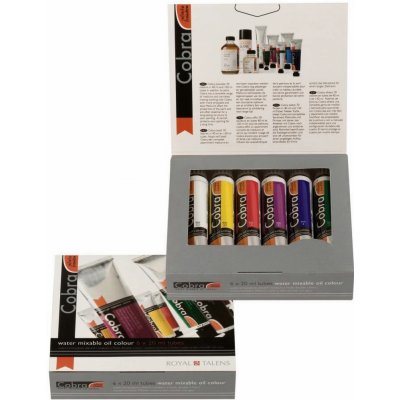 Olejové barvy ředitelné vodou COBRA Set 6x20 ml – Zboží Mobilmania