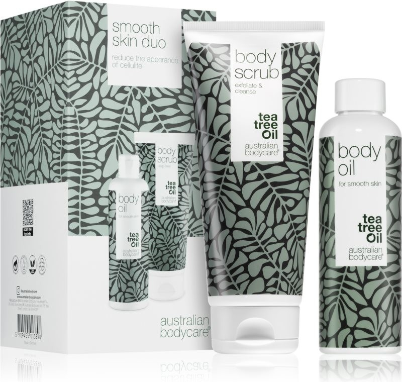 Australian Bodycare Smooth Skin Duo čisticí tělový peeling s vyhlazujícím efektem 200 ml + výživný tělový olej pro jemnou a hladkou pokožku 150 ml kosmetická sada