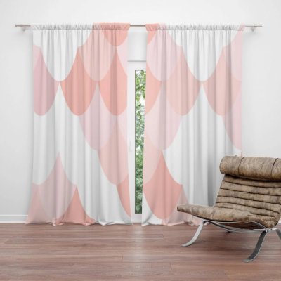 Závěsy Růžové obloučky: 2 ks - 140x250 cm - Sablio – Hledejceny.cz
