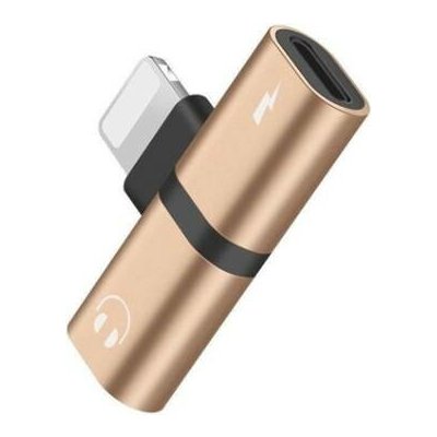 Rozbočovací adaptér Apple lightning (2x lightning) Barva: Zlatá – Zboží Živě