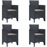 OMAXI 583154 Zahradní křeslo 4 ks Antracit 53 x 49 x 85 cm PP – Hledejceny.cz
