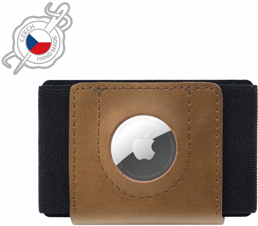 Kožená peněženka FIXED Tiny Wallet for AirTag z pravé hovězí kůže hnědá  FIXWAT-STN2-BRW od 599 Kč - Heureka.cz