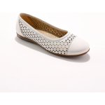 Kožené perforované baleríny bílá – Zboží Mobilmania