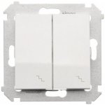 Simon Kontakt 54 Premium Bílý schodišťový dvojnásobný s podsvícením modul šroubové koncovky, DW6/2L.01/11 – Hledejceny.cz