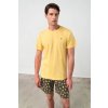 Pánské pyžamo Vamp 18610 yellow pollen pánské pyžamo krátké žluté