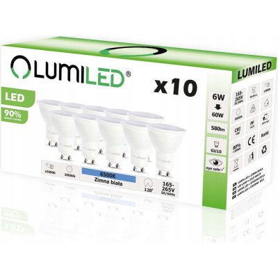 Lumiled 10 x HALOGEN LED GU10 6W 60W 6000K žárovka