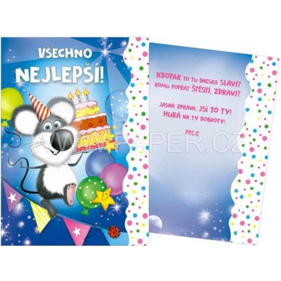 Přání k narozeninám dětské KBX 01130-0075 – Sleviste.cz