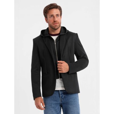 Ombre Men's blazer with detachable underlining and hood black černá – Zboží Dáma