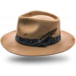 Béžový klobouk fedora Quinn vintage limitovaná kolekce – Zboží Dáma