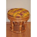Ratanová taburetka velká medová polstr okrový – Zboží Dáma