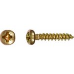 Uni vrut s půlkulatou hlavou PZ2 plný závit žlutě pozinkovaný 4 x 20 mm, 20 ks – Hledejceny.cz