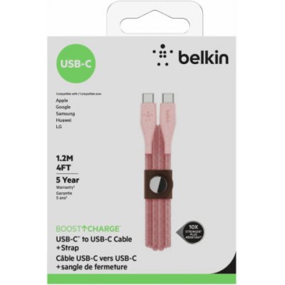Belkin F8J241bt04-PNK DuraTek Plus USB-C/USB-C, 1,2m, růžový – Zbozi.Blesk.cz