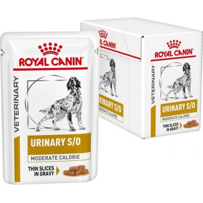 Royal Canin Veterinary Health Nutrition Dog Urinary S/O Moderate Calorie in Gravy 12 x 100 g – Zboží Mobilmania