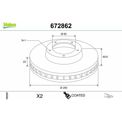 Brzdový kotouč VALEO 672862 – Hledejceny.cz