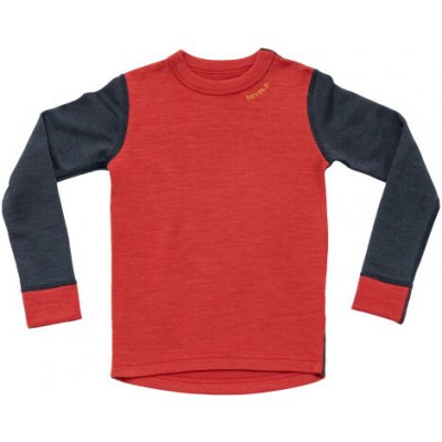Dětské funkční tričko Devold EXPEDITION MERINO červená – Sleviste.cz