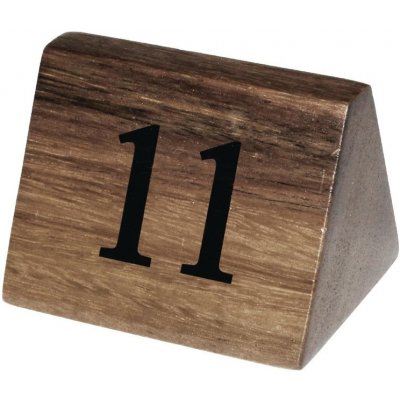 Olympia tabulky s čísly stolů z akátového dřeva – čísla 11–20